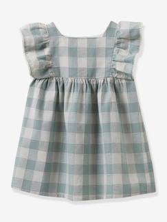 Baby-Kleid, Rock-Mädchen Baby Kleid mit Volantärmeln, Vichy-Karo CYRILLUS