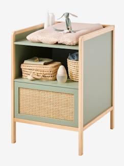 Zimmer und Aufbewahrung-Zimmer-Kommode, Wickeltisch-Baby Wickeltisch aus Holz und Rattan