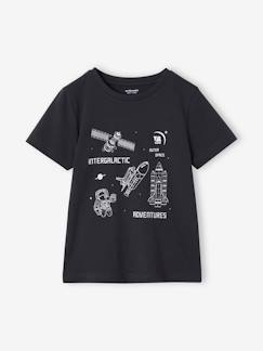 Junge-T-Shirt, Poloshirt, Unterziehpulli-Jungen T-Shirt Basic mit Print vorn