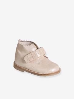 Chaussures-Chaussures bébé 17-26-Marche fille 19-26-Bottines bébé fille à scratchs