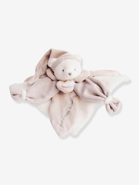 Schmusetuch mit Bärenkopf Collector 24 cm DOUDOU ET COMPAGNIE blau+rosa+taupe 