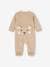 Dors-bien bébé personnalisable animal en velours beige chiné+gris chiné 