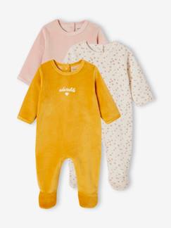 Baby-Strampler, Pyjama, Overall-3er-Pack Baby Samt-Strampler BASIC Oeko-Tex