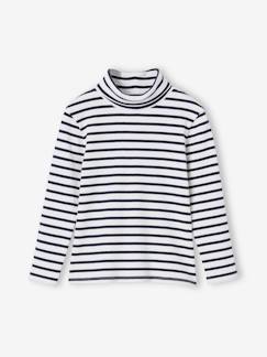 Fille-T-shirt, sous-pull-T-shirt col roulé en côtes fille