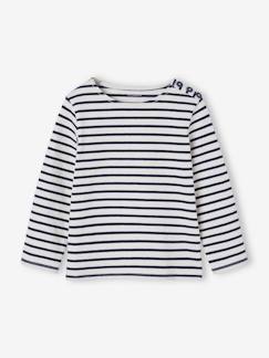 Fille-T-shirt, sous-pull-T-shirt-Tee-shirt marinière personnalisable effet molleton fille manches longues