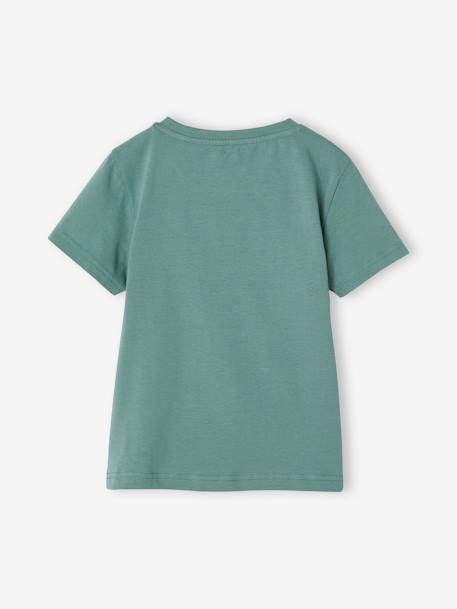 Jungen T-Shirt Basic mit Print vorn anthrazit+aqua 