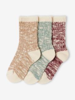 Mädchen-3er-Pack melierte Mädchen Socken Oeko-Tex