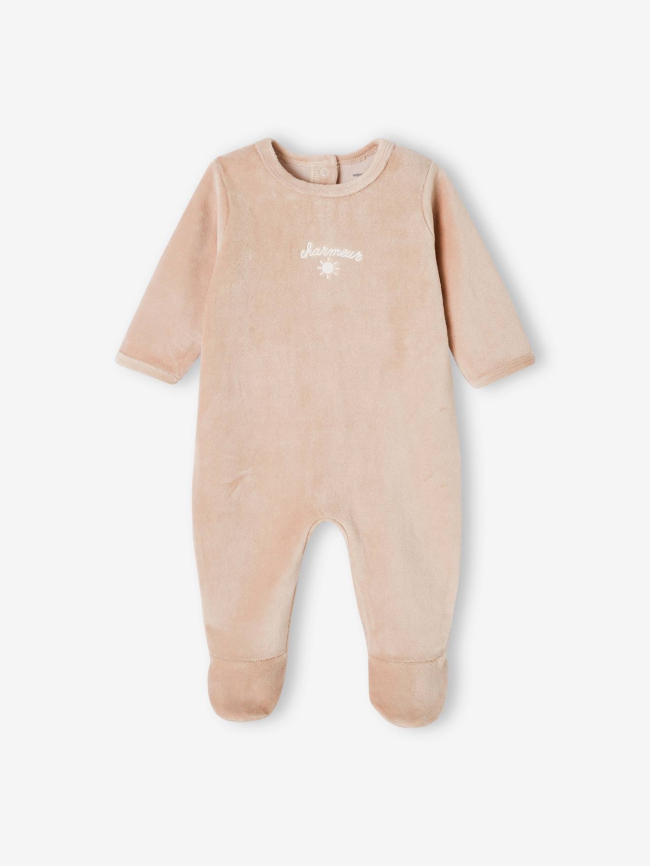 VERTBAUDET Baby-Strampler Aus Samt | 3er-Pack | Mit Druckknöpfen | Weich & Atmungsaktiv | OEKO-TEX