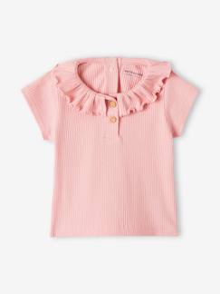 Baby-T-Shirt, Unterziehpulli-Mädchen Baby T-Shirt mit Zierkragen Oeko-Tex