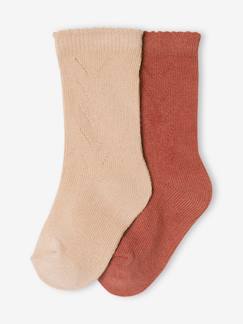 Bébé-Lot de 2 paires de chaussettes hautes bébé fille