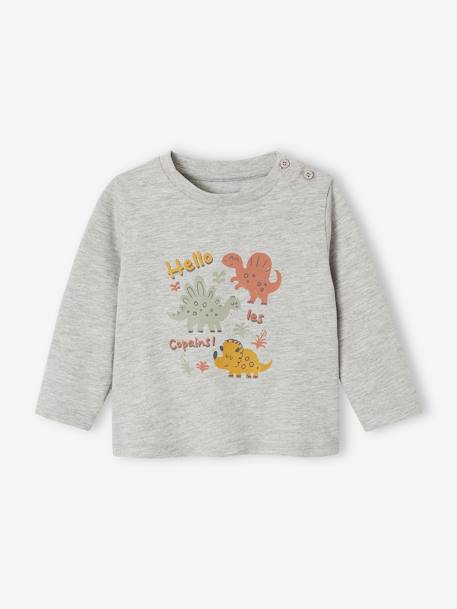 Longsleeve für Baby Jungen ecru+grau meliert+grau meliert+petrol+vanille 