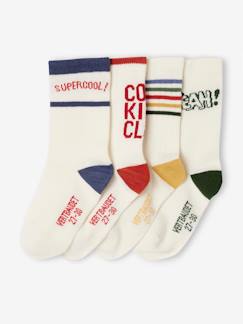 Junge-Unterwäsche-4er-Pack Jungen Sportsocken mit Streifen und Motiv