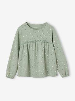 Fille-T-shirt, sous-pull-T-shirt-T-shirt blouse fille imprimé manches longues 