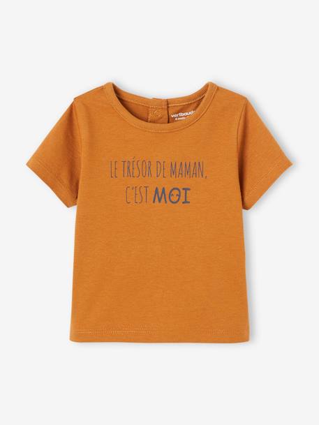 Baby T-Shirt mit Message-Print karamell 