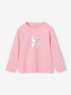 Fille-T-shirt, sous-pull-T-shirt-T-shirt animation métallisée fille manches longues