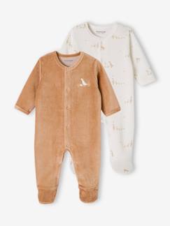 Baby-Strampler, Pyjama, Overall-2er-Pack Baby Samtstrampler mit Bio-Baumwolle