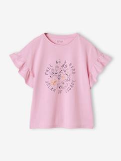 Fille-T-shirt, sous-pull-T-shirt manches courtes à volants fille