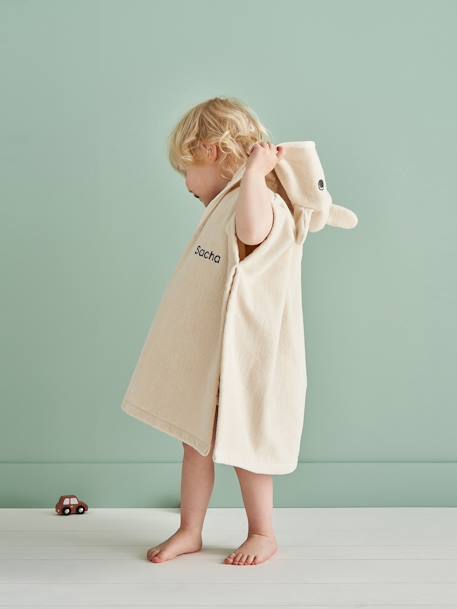 Baby Badeponcho TIERLIEBE, personalisierbar aprikose+beige+ocker 