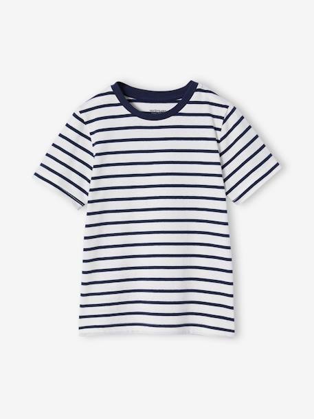 3er-Pack Jungen T-Shirts mit Rundhals Basic gelb+pfauenblau+wollweiß 