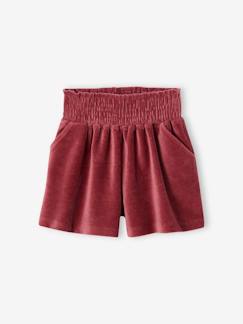 Mädchen-Mädchen Shorts aus Cord, gesmokter Bund