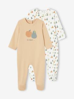 Baby-Strampler, Pyjama, Overall-2er-Pack Jungen Baby Strampler aus Interlock-Jersey, Früchte Oeko-Tex