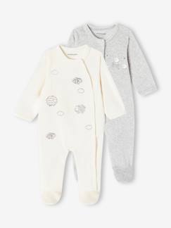 Baby-2er-Pack Baby Samt-Strampler mit Schafen Oeko-Tex