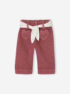 Baby-Hose, Jeans-Weite Mädchen Baby Hose mit Dehnbund und Stoffgürtel