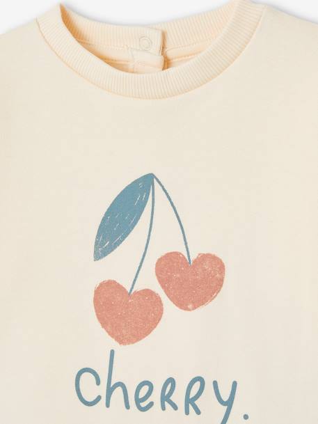 Sweat-shirt Basics bébé pressionné dos corail+vanille 
