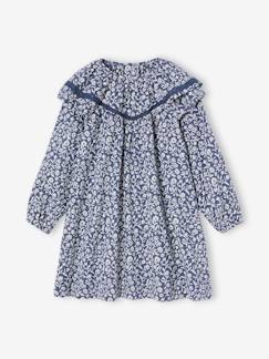 Fille-Pull, gilet, sweat-Sweat-Robe à collerette imprimée fleurs fille