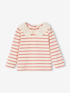 Bébé-T-shirt, sous-pull-T-shirt bébé col brodé manches longues