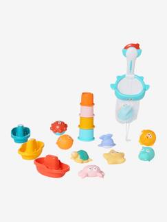 Puériculture-Toilette de bébé-Le bain-Lot de 16 jouets de bain avec panier