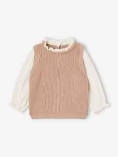 Baby-Pullover, Strickjacke, Sweatshirt-Baby Pullover mit 2-in-1-Effekt