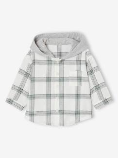 Bébé-Chemise, blouse-Chemise à capuche à carreaux bébé