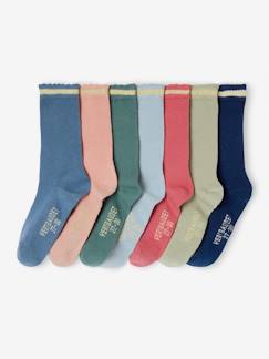 Mädchen-7er-Pack Mädchen Socken, Glitzerstreifen