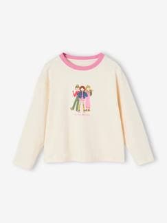 Mädchen-T-Shirt, Unterziehpulli-T-Shirt-Mädchen Shirt mit Girlie-Print und Recycling-Baumwolle