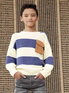 Junge-Jungen Pullover mit breiten Streifen