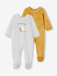 Baby-Strampler, Pyjama, Overall-2er-Pack Baby Samt-Strampler mit Hunden Oeko-Tex