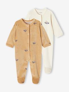 Baby-Strampler, Pyjama, Overall-2er-Pack Baby Samt-Strampler FLUGZEUG Oeko-Tex