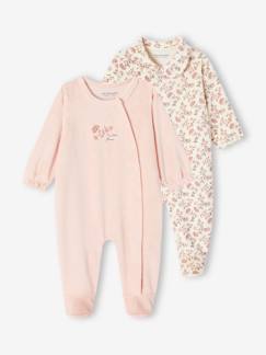 Baby-Strampler, Pyjama, Overall-2er-Pack Mädchen Baby Samt-Strampler PETITE FLEUR Oeko-Tex