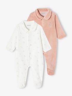 Baby-Strampler, Pyjama, Overall-2er-Pack Baby Samtstrampler mit Bio-Baumwolle