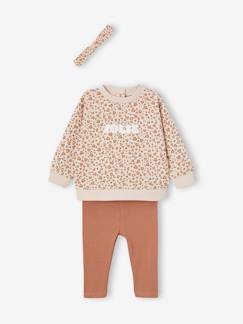 Bébé-Ensemble-Ensemble sweat + legging + bandeau personnalisable bébé fille