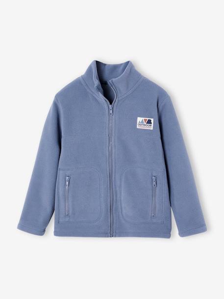 Jungen Fleecejacke mit Recycling-Polyester anthrazit+graublau 