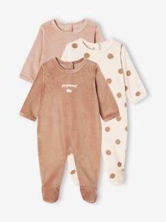 Baby-Strampler, Pyjama, Overall-3er-Pack Baby Samt-Strampler BASIC Oeko-Tex