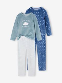 Mädchen-Pyjama, Overall-2er-Pack Mädchen Samt-Schlafanzüge mit Wolken-Print Oeko-Tex