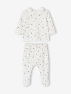 Pyjama à fleurs en velours bébé 2 pièces