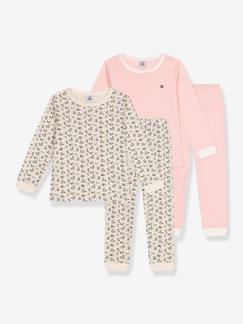 Mädchen-Pyjama, Overall-2er-Pack Kinder Schlafanzüge PETIT BATEAU