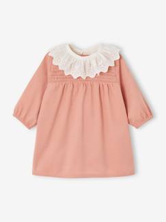 Baby-Kleid, Rock-Gesmoktes Baby Kleid aus Cord mit abnehmbarem Kragen