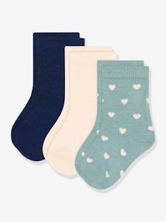 Baby-Socken, Strumpfhose-3er-Pack Kinder Socken mit Herzen PETIT BATEAU