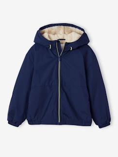 Garçon-Coupe-vent garçon doublé sherpa à capuche
