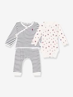 Baby-Set-3-teiliges Baby-Set PETIT BATEAU, Streifen und Boote